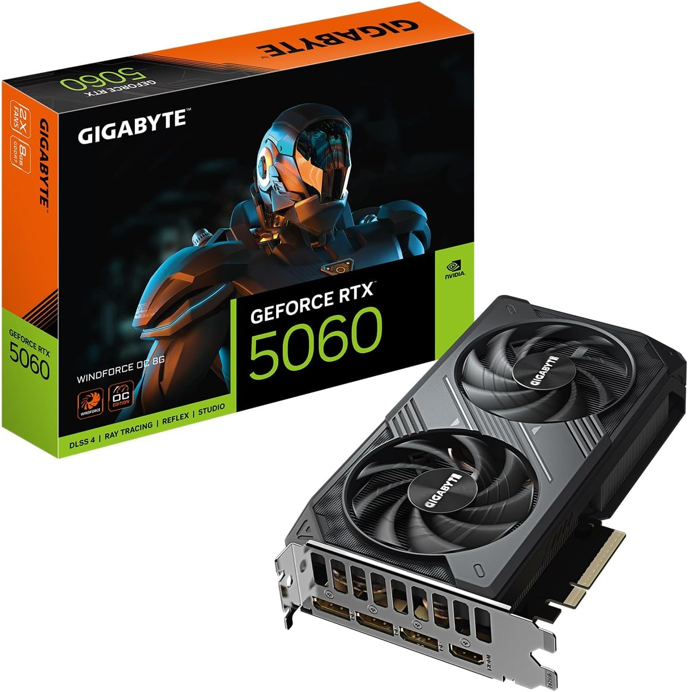 GIGABYTE GeForce RTX 5060 WINDFORCE OC 8GB GDDR7 Graphics Card GIGABYTE GeForce RTX 5060 WINDFORCE OC 8GB GDDR7 Graphics Card